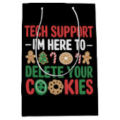 Technische ondersteuning Kerstkoekjes Grappig werk Medium Cadeauzakje (Voorkant)
