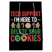 Technische ondersteuning Kerstkoekjes Grappig werk Medium Cadeauzakje (Achterkant)