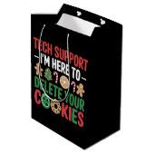 Technische ondersteuning Kerstkoekjes Grappig werk Medium Cadeauzakje (Achterkant Gekanteld)