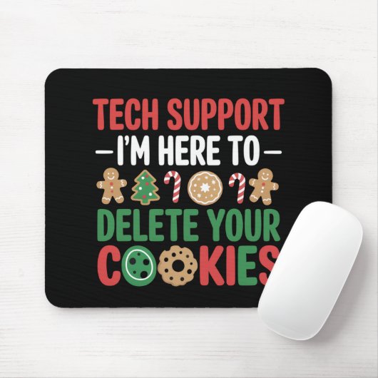 Technische ondersteuning Kerstkoekjes Grappig werk Muismat (Met muis)