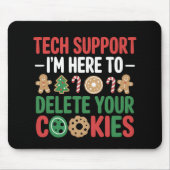 Technische ondersteuning Kerstkoekjes Grappig werk Muismat (Voorkant)
