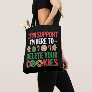 Technische ondersteuning Kerstkoekjes Grappig werk Tote Bag