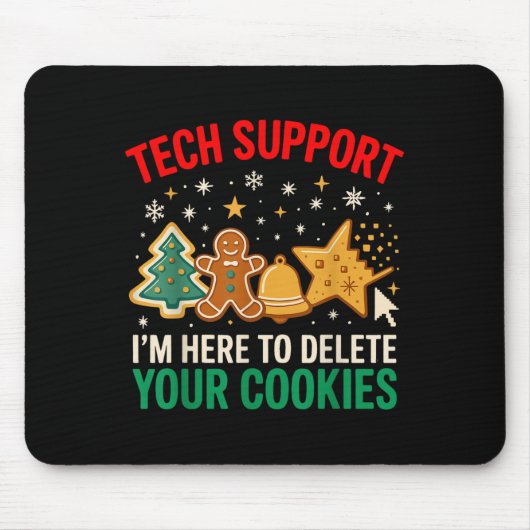 Technische ondersteuning Kerstkoekjes Vrouwen Mann Muismat (Voorkant)