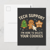 Technische ondersteuning Kerstmis Verwijder Cookie Briefkaart (Voorkant / Achterkant)