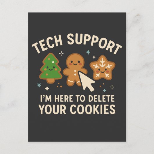 Technische ondersteuning Kerstmis Verwijder Cookie Briefkaart (Voorkant)