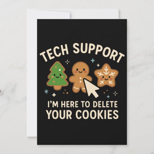 Technische Ondersteuning Kerstmis Verwijder Cookie Feestdagenkaart (Voorkant)
