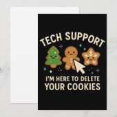 Technische Ondersteuning Kerstmis Verwijder Cookie Feestdagenkaart (Voorkant / Achterkant)