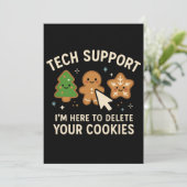 Technische Ondersteuning Kerstmis Verwijder Cookie Feestdagenkaart (Staand voorkant)