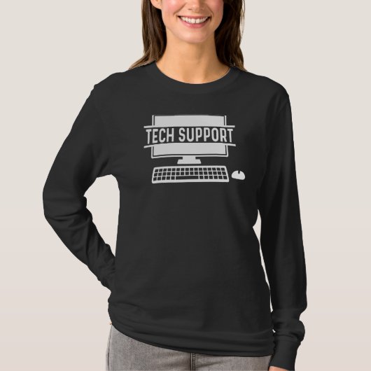 Technische ondersteuning met computer en muis t-shirt (Voorkant)