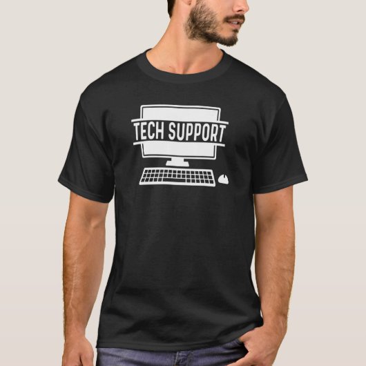 Technische ondersteuning met computer en muis t-shirt (Voorkant)