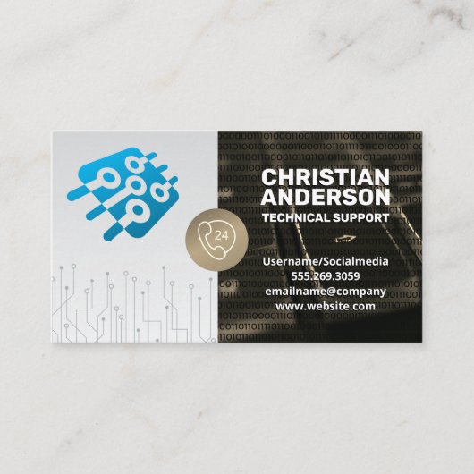 Technische ondersteuning | microchip | callcenter visitekaartje (Voorkant)