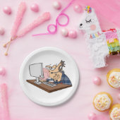 Technische ondersteuning om een bubbeltje te blaze papieren bordje (Feest)