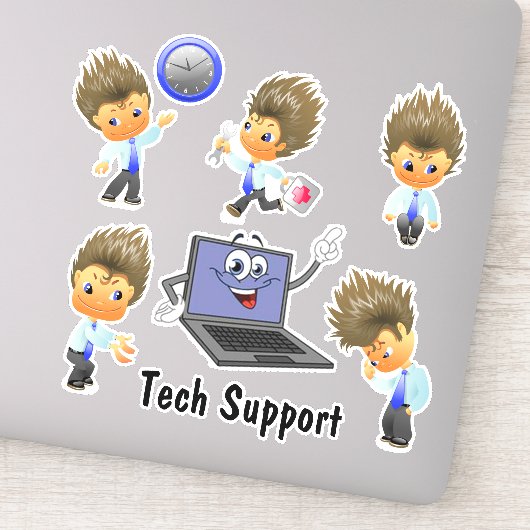 Technische ondersteuning op maat gemaakte vinyl st sticker (Detail)