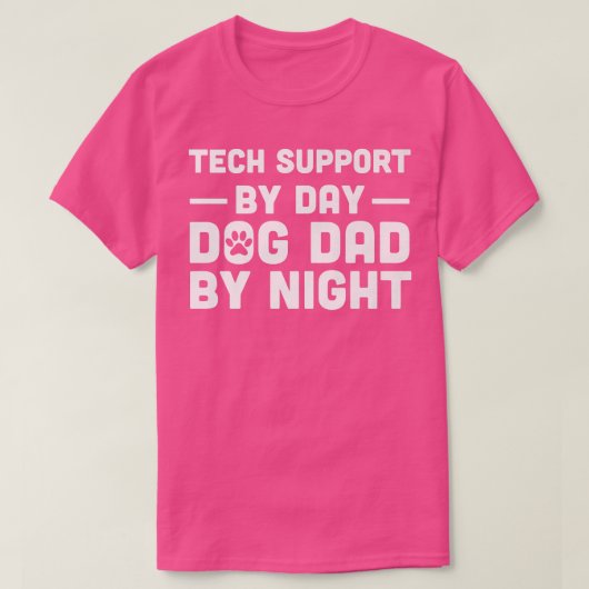 Technische ondersteuning per dag hond pap tegen na t-shirt (Design voorkant)