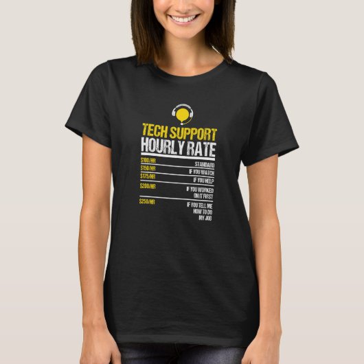 Technische ondersteuning per uur Tarief Tech Compu T-shirt (Voorkant)