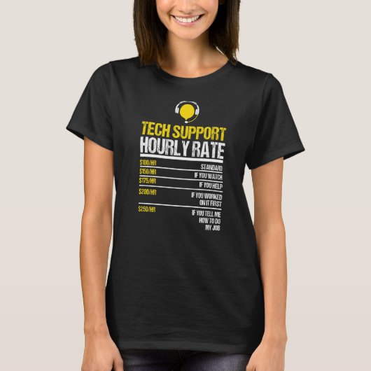 Technische ondersteuning per uur Tarief Tech Compu T-shirt (Voorkant)