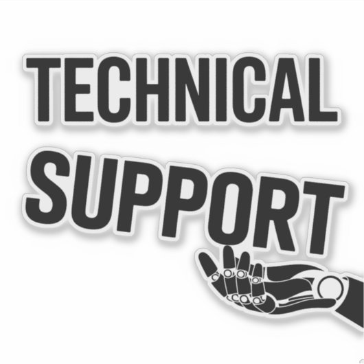 TECHNISCHE ONDERSTEUNING STICKER (Voorkant)