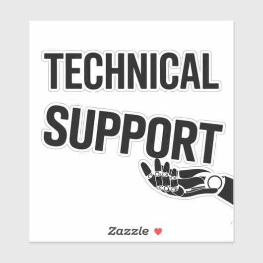 TECHNISCHE ONDERSTEUNING STICKER (Vel)