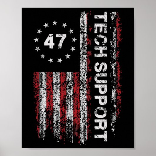 Technische ondersteuning Us Flag Witte Huis Techni Poster (Voorkant)