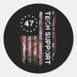 Technische ondersteuning Us Flag Witte Huis Techni Ronde Sticker