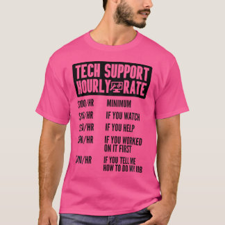 Technische ondersteuning uurtarief IT Computerrepa T-shirt