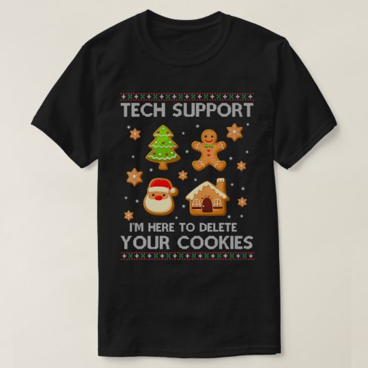 Technische ondersteuning Verwijdert uw cookies Bak T-shirt (Design voorkant)