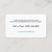 Technische ondersteuning voor het startpunt visitekaartje (Achterkant)