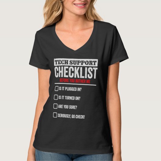 Technische ondersteuningschecklist Systeembeheer T-shirt (Voorkant)