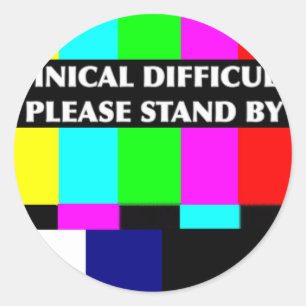 Technische problemen ronde sticker