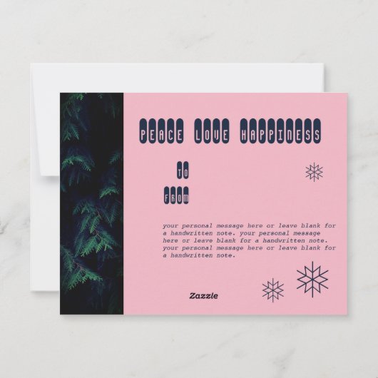 Technische roze kerstkaart (Achterkant)