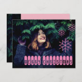 Technische roze kerstkaart (Voorkant / Achterkant)