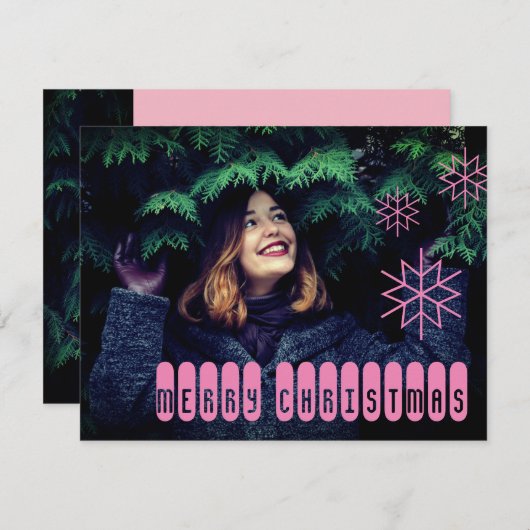 Technische roze kerstkaart (Voorkant / Achterkant)