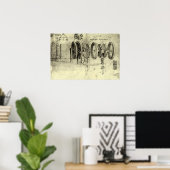 Technische schets van een wiel door Leonardo da Vi Poster (Thuiskantoor)