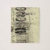 Technische schets van een wiel van Leonardo da Vin Legpuzzel (Verticaal)