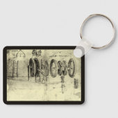 Technische schets van een wiel van Leonardo da Vin Sleutelhanger (Voorkant)