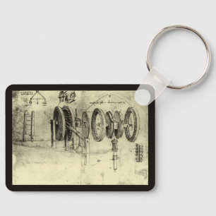 Technische schets van een wiel van Leonardo da Vin Sleutelhanger