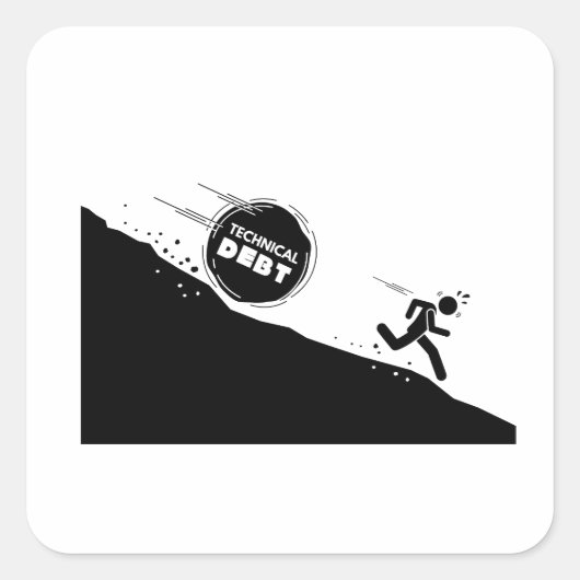 Technische schuld vierkante sticker (Voorkant)