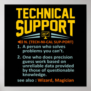 Technische support - definitie IT-computer Poster