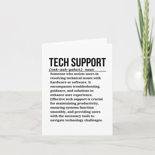 Technische support kaart (Voorkant)
