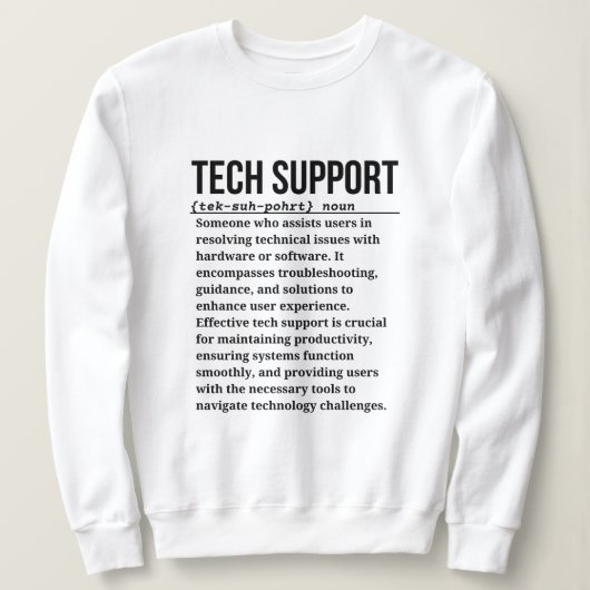 Technische support trui (Design voorkant)