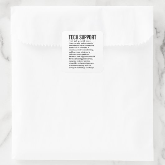 Technische support vierkante sticker (Tas)