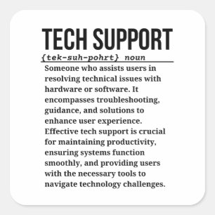 Technische support vierkante sticker