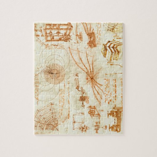 Technische tekening en schetsen door Leonardo Da V Legpuzzel (Verticaal)