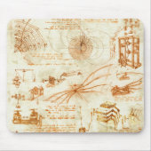 Technische tekening en schetsen door Leonardo Da V Muismat (Voorkant)