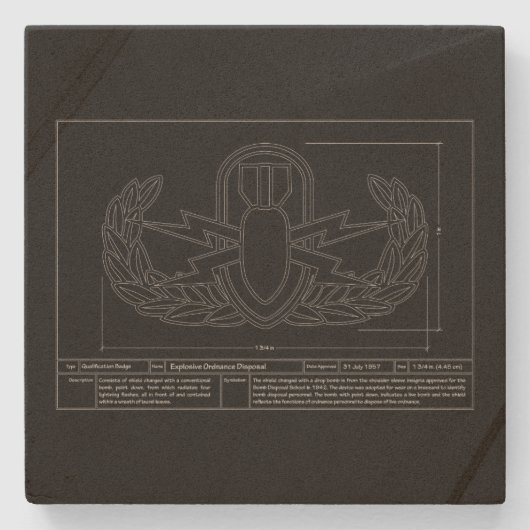 Technische tekening EOD Stenen Onderzetter (Voorkant)
