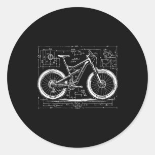 Technische tekening mountainbike voor downhill MTB Ronde Sticker