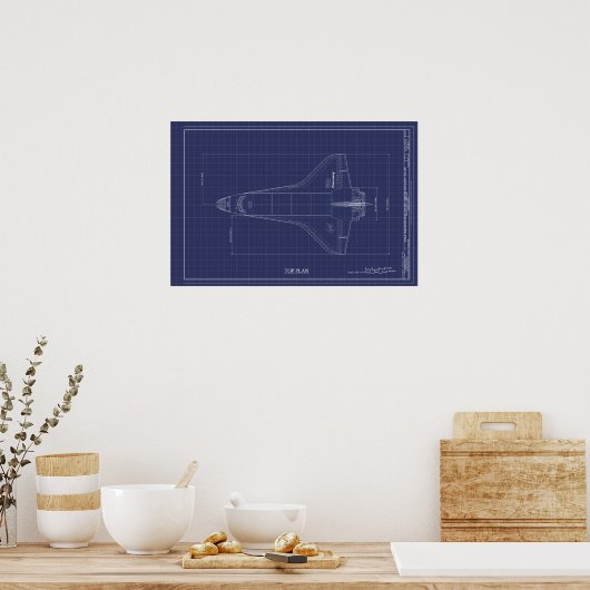 Technische tekening van  Space Shuttle Poster (Keuken)