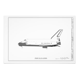 Technische tekening van vintage ruimtependelconcep foto afdruk