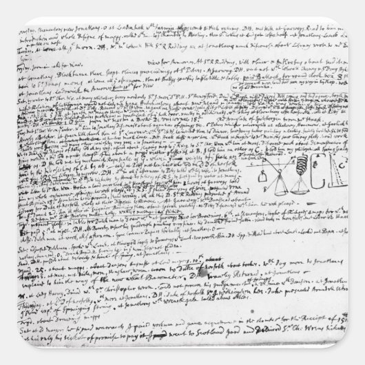 Technische tekeningen vierkante sticker (Voorkant)