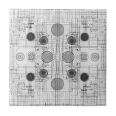 Technische Tekeningsplannen Wit Ontwerp Tegeltje (Voorkant)